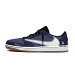 Jordan x Travis Scott Air Jordan 1 Sinine Valge Konks Libisemisvastased Madalad Vintage Korvpallijalatsid Naiste Valge Sinine DZ4137-700(Meeskond2042- ) 35.5