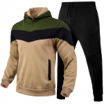 S&uuml;gistalvine dressi&uuml;likond Meeste lapiline kapuutsiga 2-osalised komplektid Meeste komplektid &Uuml;likond Meeste Fliis Sport-Hoodie Dressip&uuml;ksid Kaheosalised komplektid L roheline