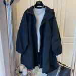 Suurtele Naistele R&otilde;ivad 150,00 kg Keskmine Pikkus Pikk Pikkus Noorem V&auml;lisjope Mantel Suur Suurus Naistele S&uuml;gis L&otilde;tv Kitsas L&otilde;ige Salendav Tuulejope Black [Double Layer with Lining] 5XL gray