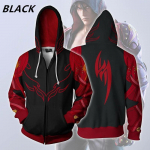 3D-moem&auml;ng Tekkeni tr&uuml;kitud Cosplay kost&uuml;&uuml;m vabaaja spordijakid kapuutsiga dressipluusid L must