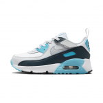 Nike Air Max 90 Kulumiskindlad Kerged Polsterdusega Madalad Laste Jooksukingad Valge Sinine Hall HF6357-100 26
