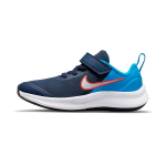 Nike Star Runner 3 Mesh Anti Kick Cushioning Anti Kick Cushioning Low top Kids' Running Shoes Blue Orange DA2777-401 29.5 blue