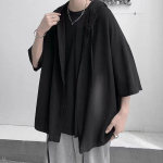 Suvine Jaapani stiilis Vintage &Uuml;legabariidiline Harajuku S&auml;rk Meeste Vabaaja Lahtine Kapuutsiga Pluus K&otilde;iksobiv Moodne Streetwear Meeste Riided 4XL
