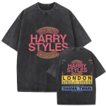 Vintage Pesemistega &Uuml;lem&otilde;&otilde;duline Harry Styles Graafilise Tr&uuml;kiga T-s&auml;rk Unisex Naistele Pop Album Hip Hop L&uuml;hikeste Varrukatega Puuvillane T-s&auml;rk Streetwear &Uuml;laosa M black