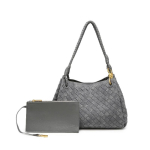 Uus matistatud nahast naiste kott, par&scaron;&uuml;&uuml;t, keskmine kootud kott, metallist lipsuga pandlaga, &otilde;lakott. 29.5*18.5*20.5cm gray
