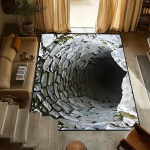 Ins 3D Augu Illusiooniga Vaip Realistlik Koobas P&otilde;randavaip Pestav Libisemisvastane Unikaalne Optilise Illusiooniga Vaip Elutoa jaoks Populaarne Vaip 80x120cm