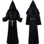 Halloween Keskaja munk v&otilde;lur preester Cosplay r&uuml;&uuml; L must