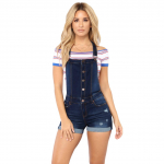 Naiste suvised Denim Bib Kombinesoonid Teksad L&uuml;hikesed p&uuml;ksid Jumpsuits ja Rompers Playsuit S