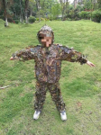 Laste villa-siidist džunglikamoflaažiga ghillie &uuml;likond linnuvaatluseks ja fotograafiaks One Size beige