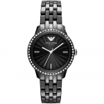 Emporio Armani AR1478 Naiste keraamiline musta kristalliga k&auml;ekell 36mm must