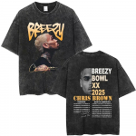 Vintage pestud Chris Browni graafilise tr&uuml;kiga T-s&auml;rk Breezy Bowl XX tuur 2026 kaup T-s&auml;rgid Mehed Naised Hip Hopi mood &Uuml;legabariidilised T-s&auml;rgid S