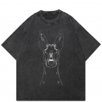 T&auml;navar&otilde;ivad Dobermann Graafiline Unisex T-s&auml;rk Puuvillane Pestud Must Ts&auml;rk Unisex Tops T-s&auml;rk Suvine l&uuml;hikeste varrukatega T-s&auml;rk S mitmev&auml;rviline