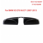 1 paar Sarvekujuline M-stiilis Tahavaatepeegli kate BMW X5 E70 X6 E71 2008-2013 tarvikud S&uuml;sinikkiust stiilis Must K&uuml;ljepeegli kate XS
