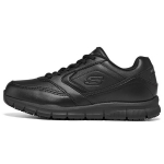 Skechers Work Relaxed Fit Nampa Wyola SR Naistele Must Lai Laius Madal L&otilde;ige Vabaaja Jalan&otilde;ud S&uuml;nteetiline Nahk Logo Detail 77235-BLK 35