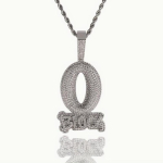 J&auml;&auml;ga kaunistatud 18K kullatud O BLOCK kirjat&auml;hega ripatsiga kaelakee meestele Streetwear Hip Hop Ehted Ganku Free 3mm 24-inch stainless steel twisted chain gray