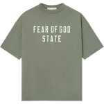 Fear Of God Essentials FW25 Logotr&uuml;kiga &uuml;mmarguse kaelusega t-s&auml;rk Meeste t-s&auml;rgid 125SP254477F-GREEN L
