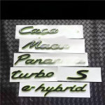 3D ABS Auto Tagumine Pagasiruum Embleem M&auml;rk T&auml;ht Logo Roheline Kleebis Cayenne S Macan panamera e-hybrld 4 turbo Tarvikud S h&otilde;be