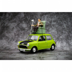 V&auml;ike 1:18 miniatuurset BMW Mini sulamist autokujulist m&auml;nguasja hr Bean rohelise diivaniga Diecast kogutav mudel kogujatele
