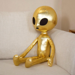 Loominguline kole armas tulnuknukk pehme m&auml;nguasi robotnukk laste rahustav nukk s&uuml;nnip&auml;evakingitus 65cm（0.35kg） kuld