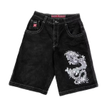 ZYLLO Ameerika Retro Kaldu K&uuml;ljetaskuga Denim L&uuml;hikesed P&uuml;ksid Suvi Y2k Trendikad L&otilde;dvad T&auml;navahip-hop Korvpalli Denim L&uuml;hikesed P&uuml;ksid L black