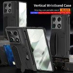 &Otilde;huke kaitse&uuml;mbris pliiatsihoidjaga Motorola Moto Razr Fold jaoks P&otilde;rutuskindel PC-kate Randmerihm Hinge kaitse Moto Razr Fold black