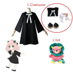 Anya Forger Cosplay Kleit Anime Spy X Family Forger Anya Cosplay Parukas Must Kleit Sokid Nukk Halloweeni Kost&uuml;&uuml;mid T&uuml;drukutele Naistele 140 black