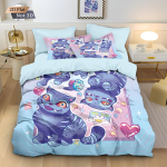3 tk K-popi deemonik&uuml;ttide teemaline voodipesukomplekt &Uuml;he-/Kahekohaline/T&auml;iskasvanu/Kuninganna/Kuninga suurusega Huntrix K-popi kingitus lastele K-popi deemonik&uuml;tid Lapsed Duvet Cover Set&EU Single(135x200cm)
