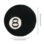&Uuml;mmargune 8 palli vaip, libisemiskindel tume p&otilde;randakate, magamistoa, elutoa dekoratsioon Must pall 60 Black #8 Ball 60 white