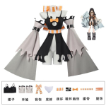 Anime Cosplay Kost&uuml;&uuml;m T&auml;iskomplekt, Naiste Must-Oranž Gooti Kleit Komplekt Must-Oranži Gradatsiooniga Pika Parukaga Halloweeni jaoks Comic‑Con XXL&Amo black