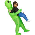 T&auml;iskasvanud tulnukas, kes kannab inimest Inflatable Kost&uuml;&uuml;m Naljakas T&auml;ispuhutav &Uuml;likond Illusioon Cosplay Riietus Halloweeni Karnivali Maskeraadi Teemapeo S&uuml;ndmusteks Children roheline