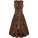 Naiste Renessanss Steampunk Kleit N&ouml;&ouml;riga K&otilde;rge Madal Kleit Piraadi Kost&uuml;&uuml;m Halloweeni Peoks XL black