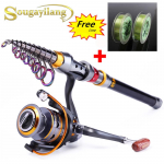 Teleskoop&otilde;ngeritva ja &otilde;ngerulli rattaga kaasaskantav reisi&otilde;ngede keerutamine &otilde;ngeritva kombinatsioon 3.6m Rod&Reel 6000