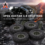 4tk AUSTAR 110mm 1,9-tollise veljega kummist rehvi ratas 1/10 RC autole Traxxas HSP Redcat RC4WD roheline