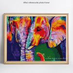 Teemantv&auml;rvimine V&auml;rviline elevant t&auml;ispuuritud &uuml;mmargune teemanttikandi pilt 20X30CM