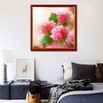 Daimondi maal  Roosa roos  3D teemantmaal Rhinestone teemantmaal tikand 30x30CM