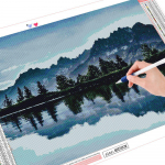 Teemanttikandid Ristpistes Maastiku Teemantmaal Looduse Teemantkivist pilt 20X30CM