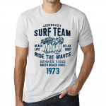 Meeste vintage tees&auml;rk Graafiline T-s&auml;rk Surf Team 1973 Vintage valge XS anti-flash valge v&auml;rv