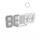 3D LED digitaalne 12/24-tunnine ekraan seinale edasil&uuml;kkamine &auml;ratuskell Elutuba Live City Fashion kodukaunistus one size valge