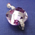 Les Tr&eacute;sors De Lily [B9589] - Pendentif Argent 'Sissi' Lavande Blanc (rhodi&eacute;) - 15x20 mm lilla