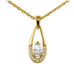 Altesse [F7104] - kullatud kaelakee  Scarlett  valge - 24x10 mm kuld