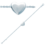 Les Tr&eacute;sors De Lily [G3385] - Bracelet Argent 'Love' argent&eacute; - 13x10 mm h&otilde;be