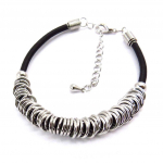 Les Tr&eacute;sors De Lily [J7245] - Bracelet fantaisie 'Chor&eacute;graphie' noir argent&eacute; must