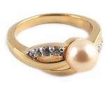 Bague 'Scarlett' ivoire dor&eacute; 50 kuld