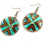 Les Tr&eacute;sors De Lily [L5111] - Boucles Cr&eacute;ateur 'Kilimanjaro' turquoise t&uuml;rkiissinine