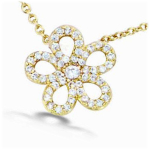 Les Tr&eacute;sors De Lily [L7073] - Collier Plaqu&eacute;-Or 'Flora' blanc dor&eacute; - 13x13 mm kuld