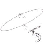 Les Tr&eacute;sors De Lily [Q8226] - h&otilde;bedane pahkluu kett  Luna  h&otilde;bedane (roodiumiga kaetud) - 25 cm 8x6 mm h&otilde;be