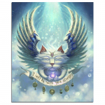 Tiivaga kass 5D DIY teemantmaal Fantaasia t&auml;is&uuml;mmarguse teemanttikandiga 20X30CM