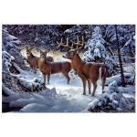 5D Teemantmaaling Loomade hirvede lumestseen Tikandid Ristpistes Kodukaunistus K&auml;sitsi valmistatud kingitus 25x30cm