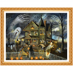 Teemantmaal Cartoon Serise K&auml;sit&ouml;&ouml; Full Drill Teemant Halloweeni n&auml;put&ouml;&ouml; Seinakunst DIY 20X30CM