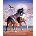 T&auml;is&uuml;mmargune teemanttikandi muster Ristpistes 2 hobust Teemantmaaling DIY mosaiik 20X30CM